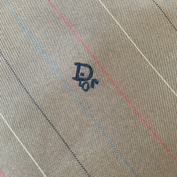 Christian Dior Silk Striped Logo Neck Tie - Picture 4 of 5
